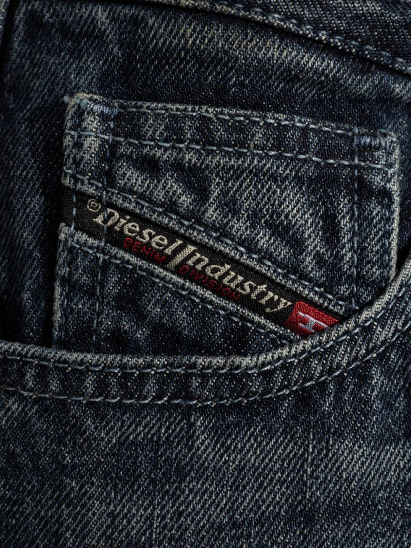 Diesel Faded Wash Straight-Leg Silk-Nylon Blend Jeans