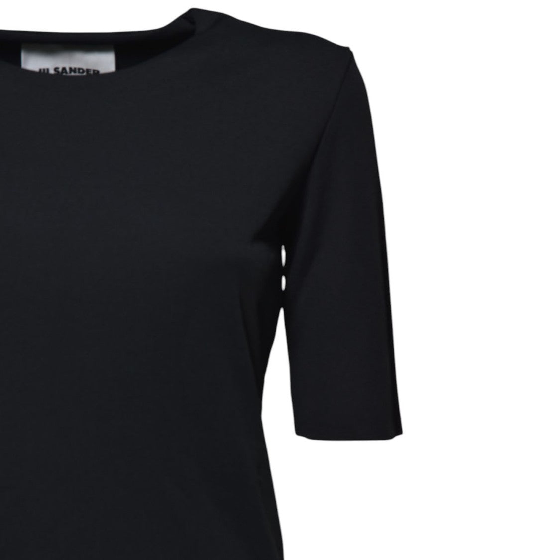 Jil Sander Black Flowing Viscose Short-Sleeved Top