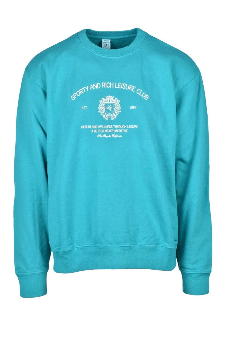 Sporty And Rich Light Blue Cotton Women's Sweatshirt