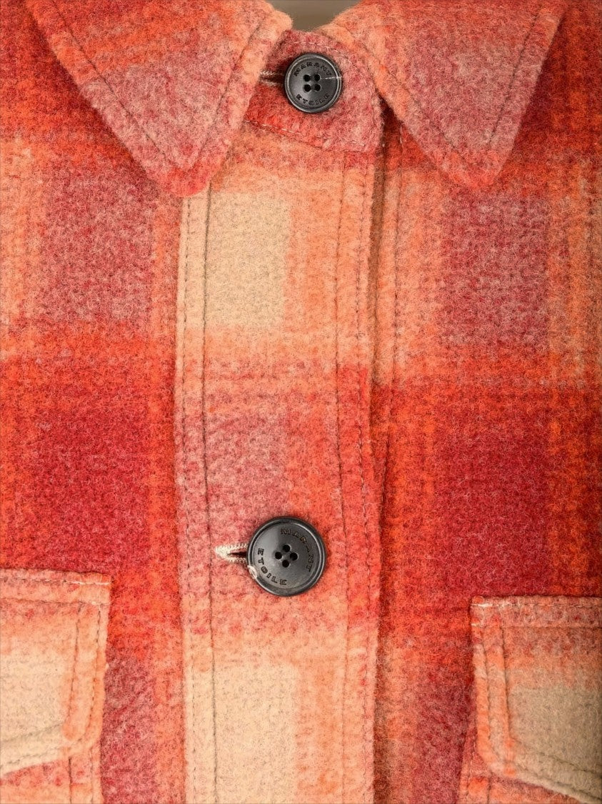 Isabel Marant Étoile Bold Check Pattern Wool Coat With Classic Collar