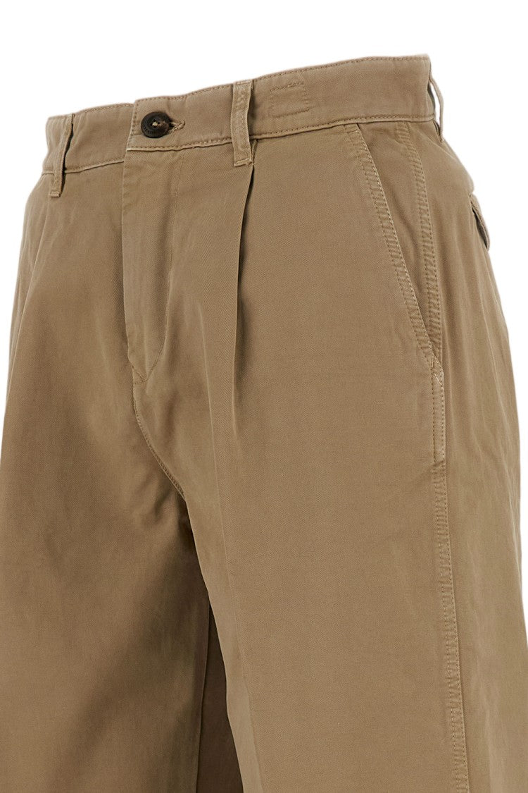 Fay Loose Fit Trousers With Pleats And Logo Label