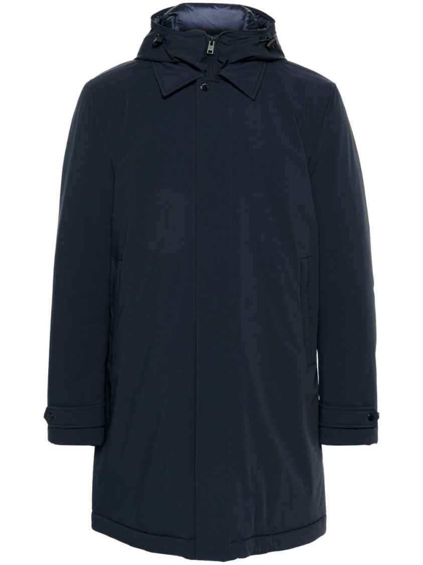 Woolrich Textured Navy Blue Padded Jacket