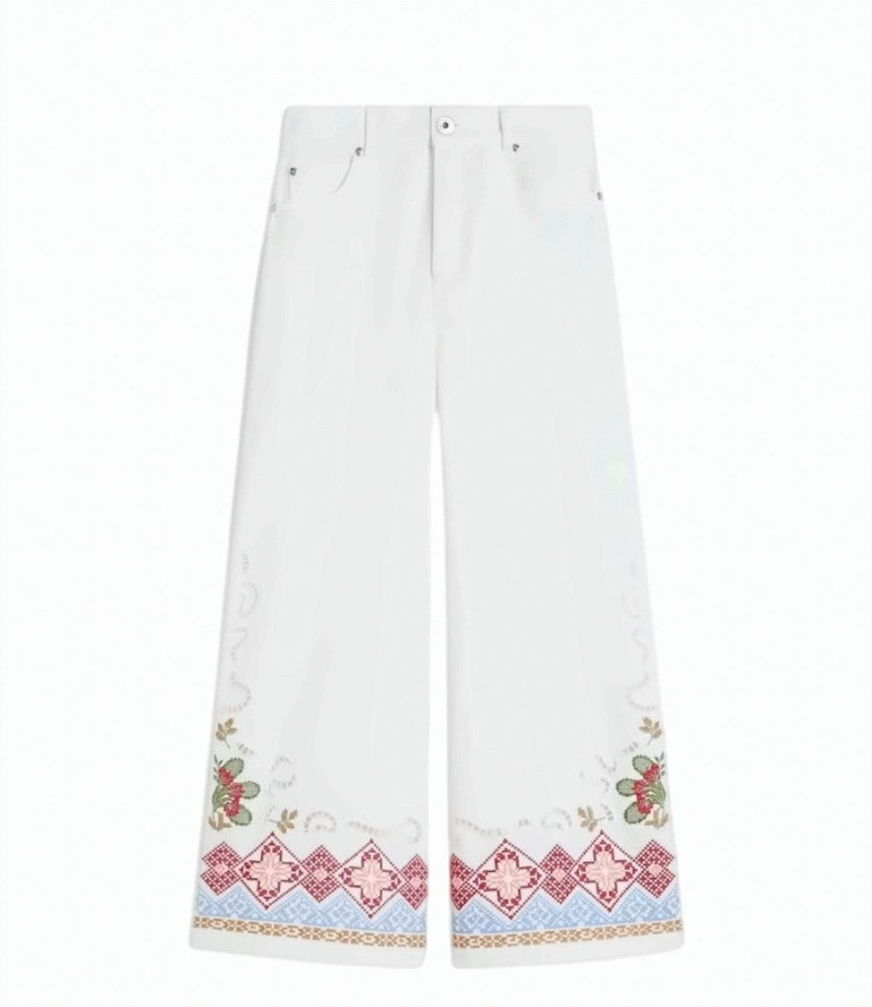 Weekend Pure Cotton Bull Wide Leg Trousers