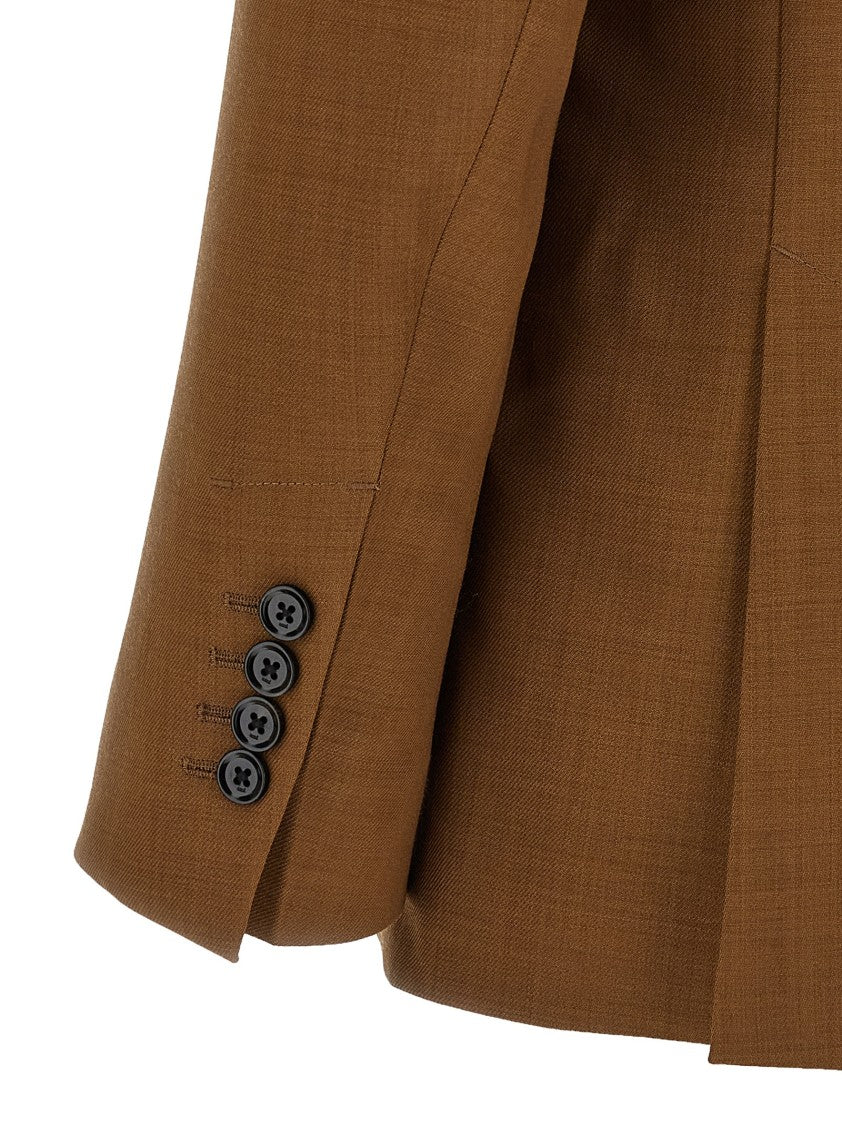 Ami Double-Breasted Light Wool Twill Blazer