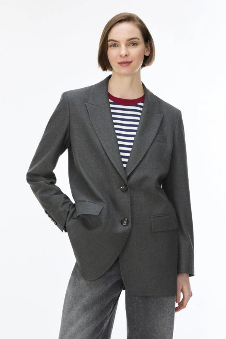 I Blues Dark Grey Relaxed Two-Button Blazer