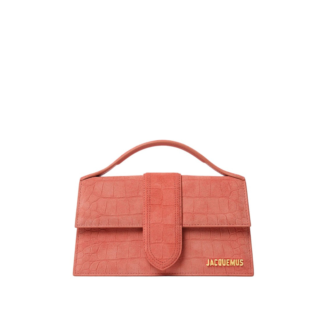 Jacquemus Orange Suede Animal Print Top Handle Bag