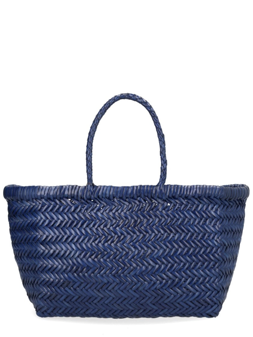 Dragon Diffusion Deep Blue Triple Jump Small Leather Tote Bag