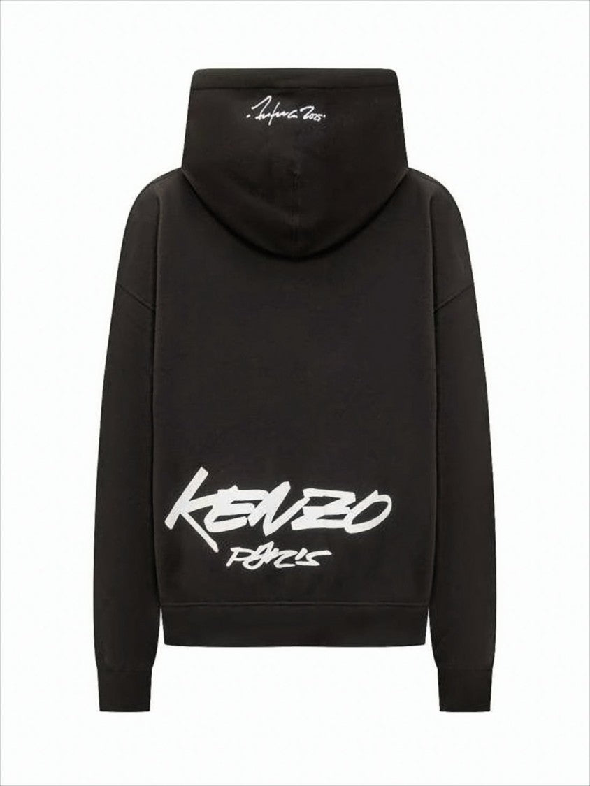 Kenzo Relaxed Fit Cotton Hoodie With Bold Graphic Elements