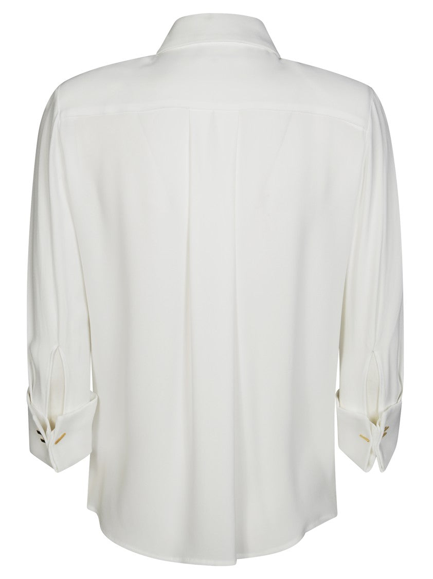 Elisabetta Franchi Classic Tailored Blouse With Gold Chain Charms