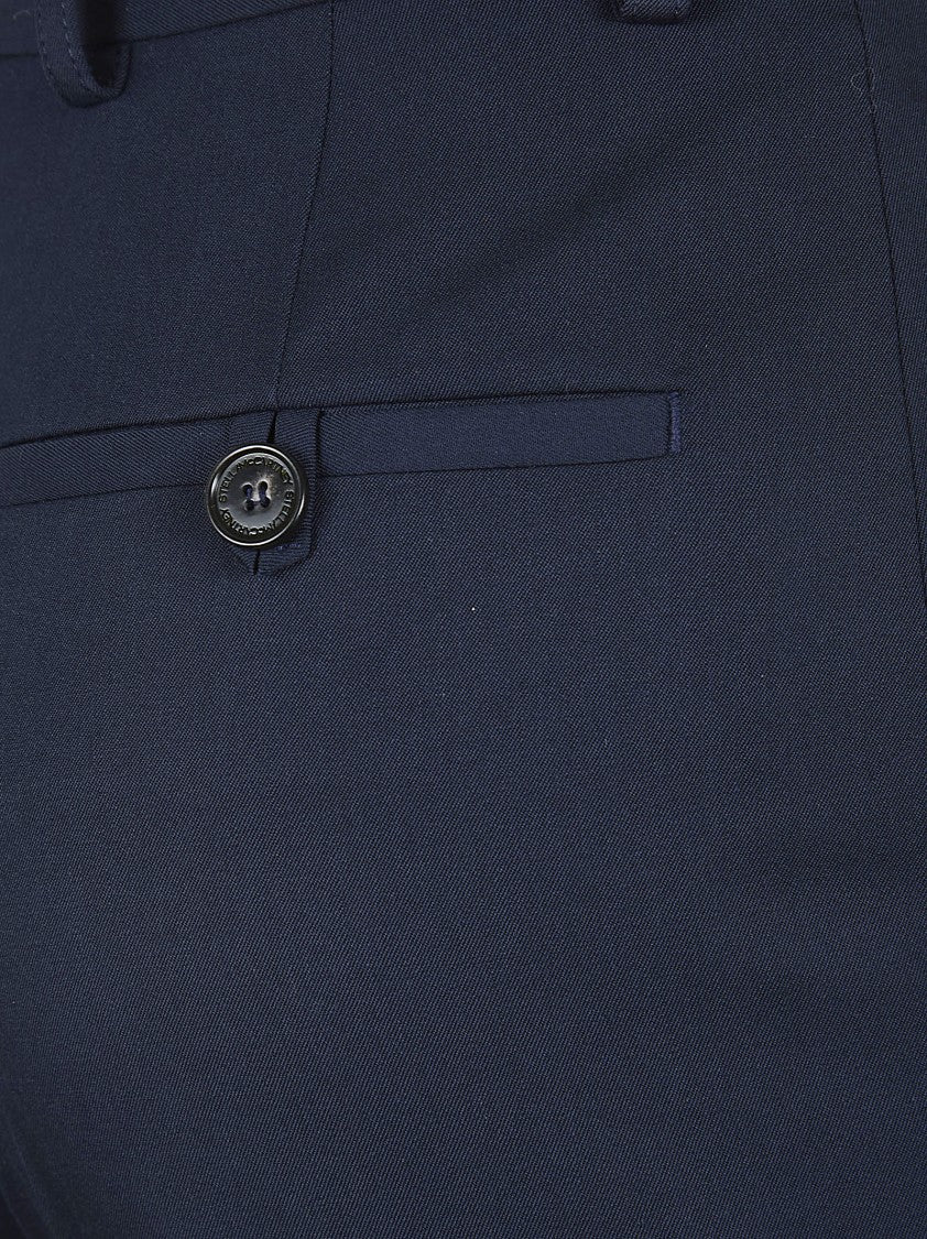 Stella Mccartney Tailored Straight-Leg Trousers In Deep Ink Blue Wool