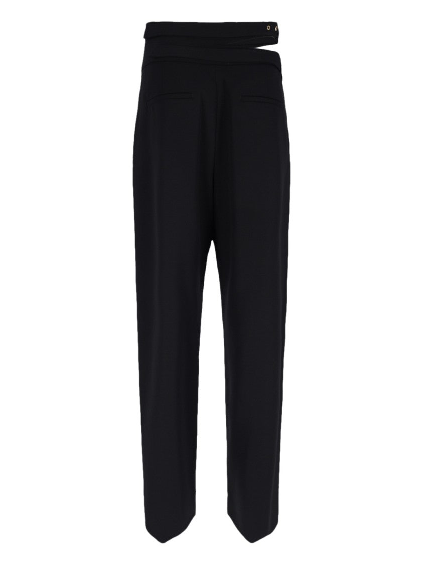 Chloé Cut-Out Trousers In Black Virgin Wool