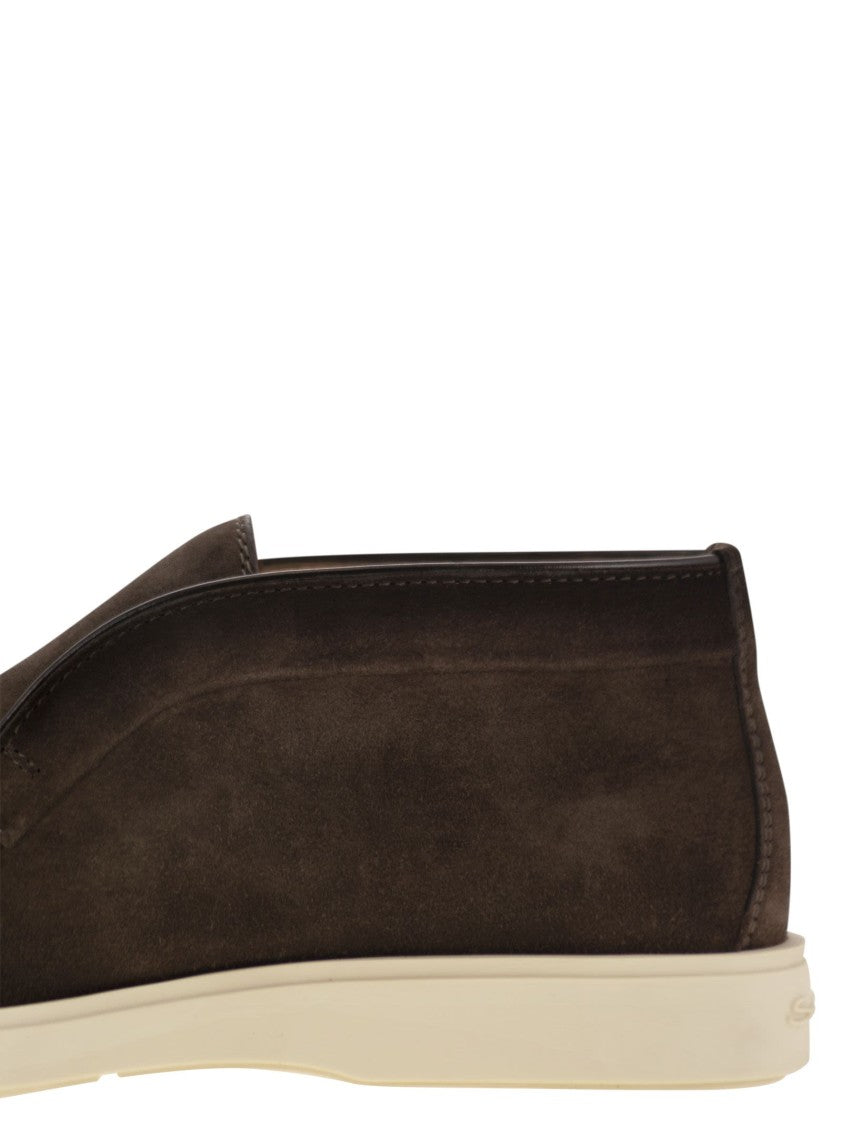 Santoni Brown Suede Desert Boot