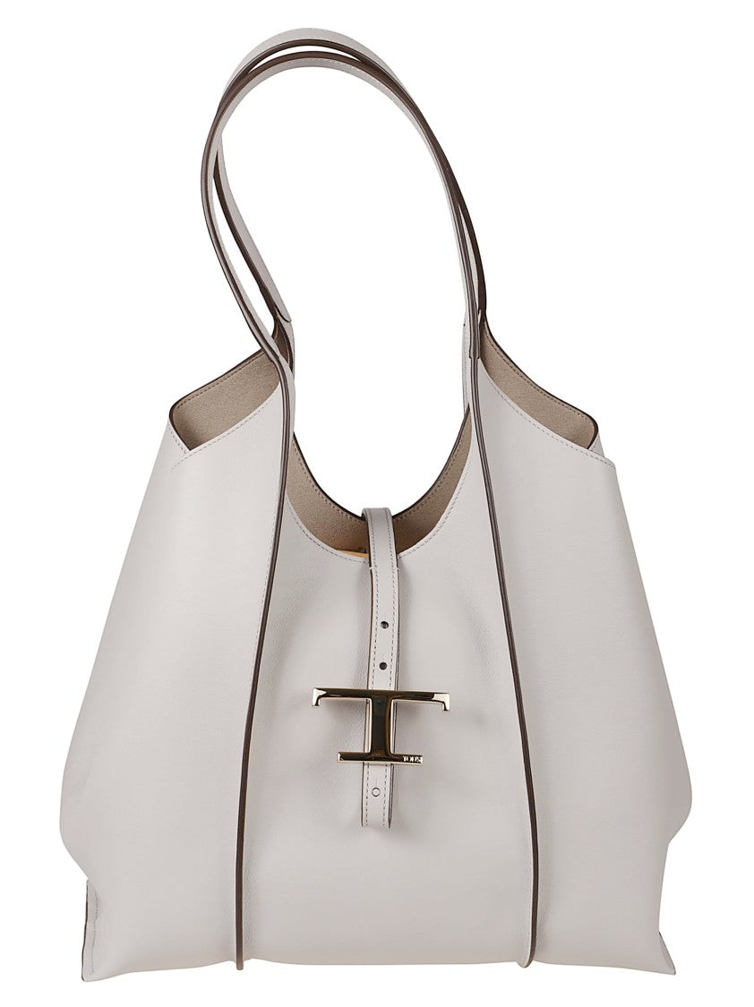 Tod's Soft-Structured Calfskin Tote Bag With Metallic Buckle