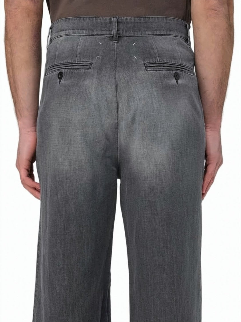 Maison Margiela Grey Slightly Faded Straight-Leg Cotton Jeans
