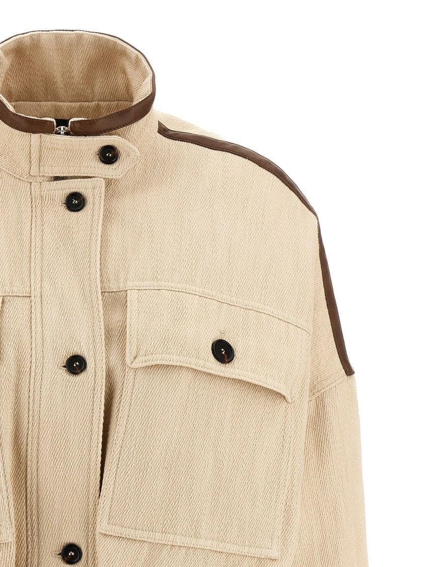 Pinko Diagonal Blend Blouson With Leather-Effect Detailing