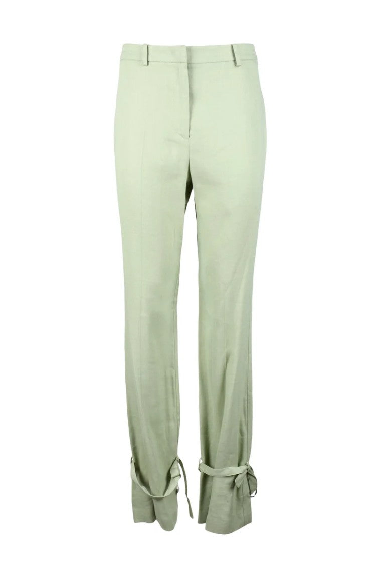 Patrizia Pepe Viscose Linen Stretch Trousers - Green