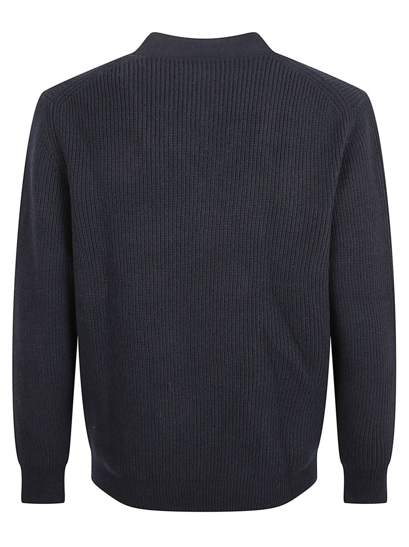 Ballantyne Rich Blue Wool Sweater With Fine Knit Texture