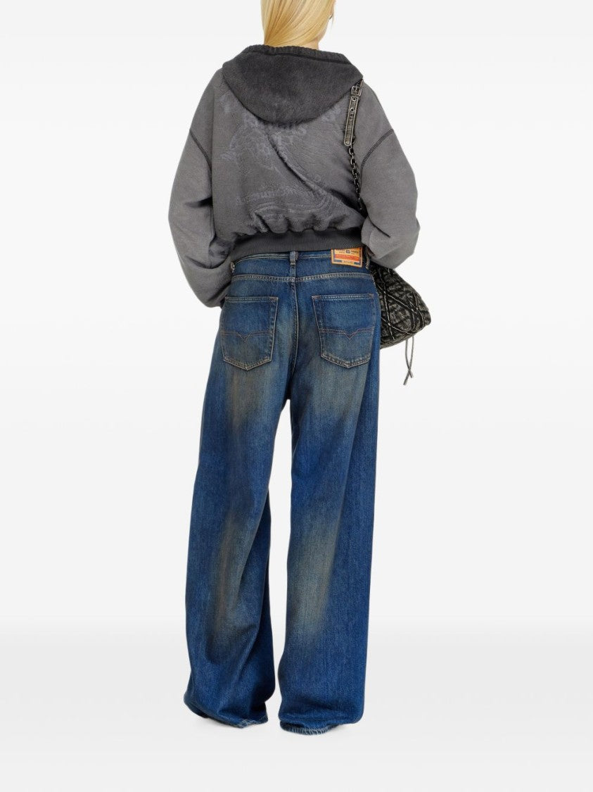 Diesel High-Waisted Wide-Leg Jeans With Vintage-Inspired Wash