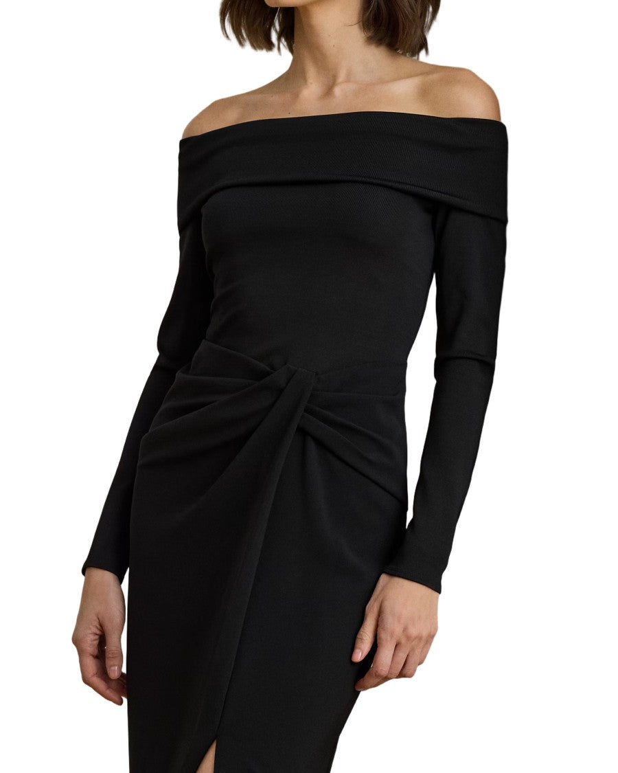 Lauren Ralph Lauren Sakaris Long Sleeve Gown With Knit Bodice