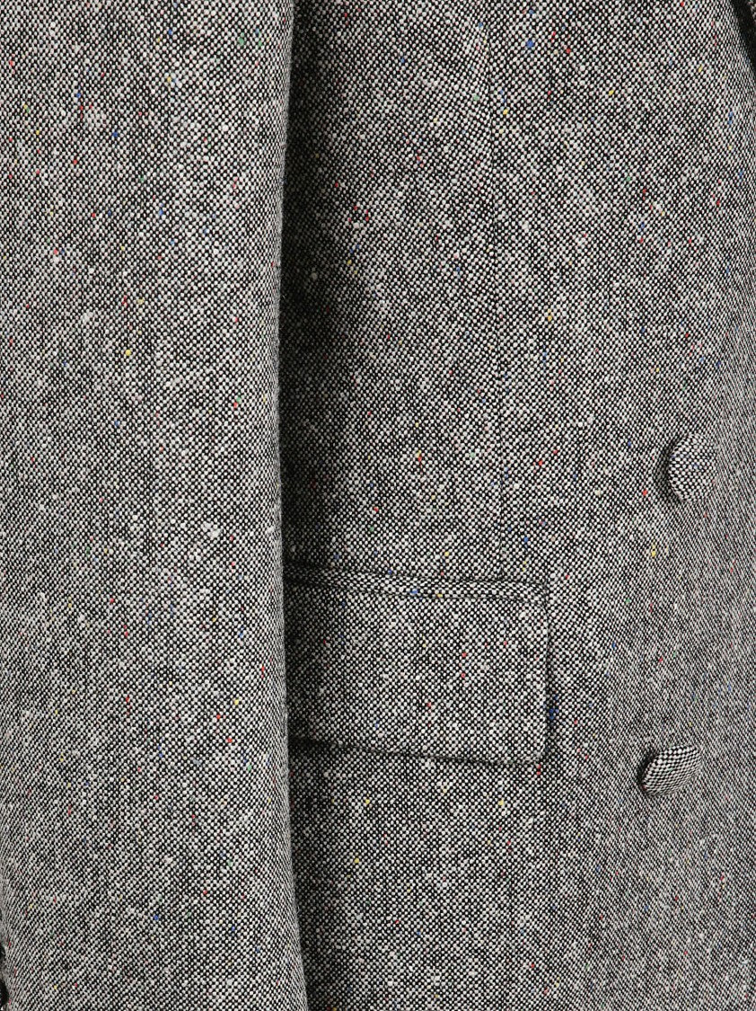 Valentino Garavani Double-Breasted Textured Blazer With Peak Lapel