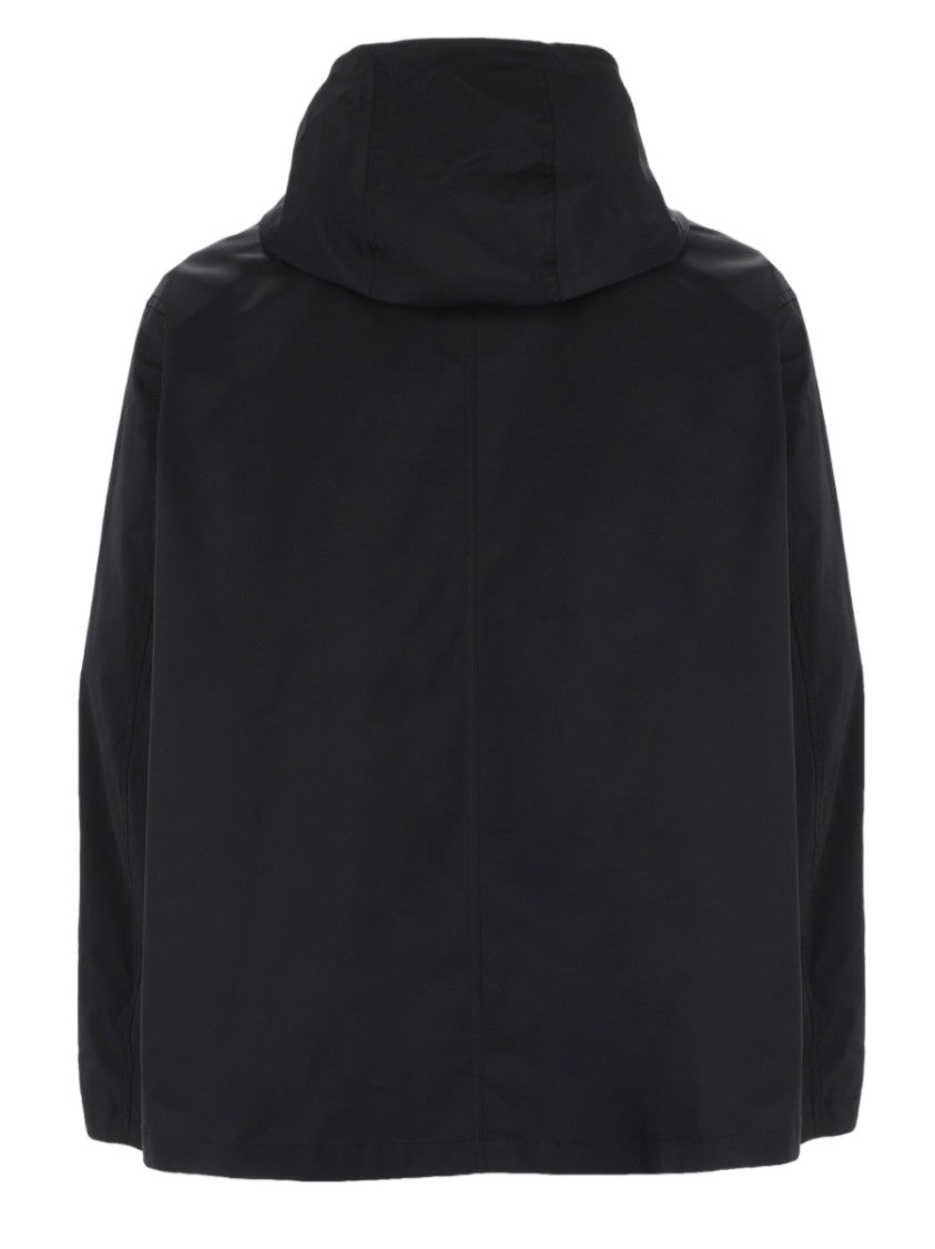 Balenciaga Hooded Black Techwear Jacket With Concealed Zip Closure