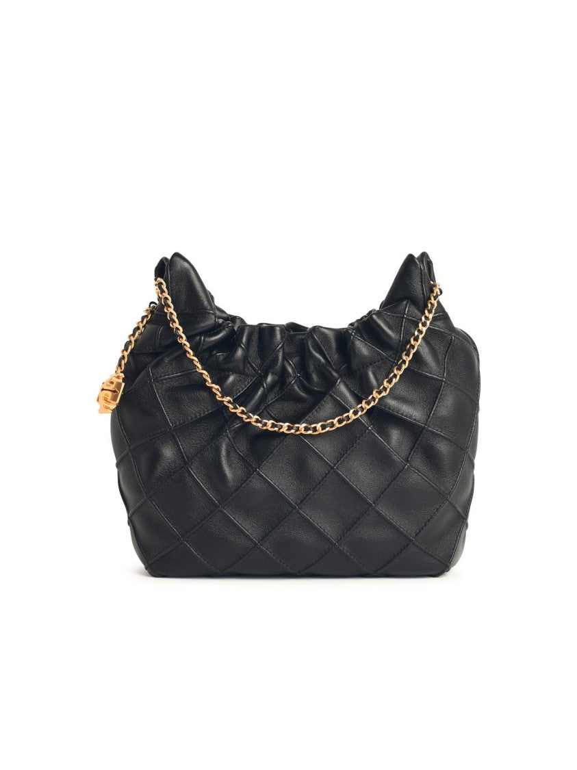 Tory Burch Small 'Fleming' Black Leather Bag