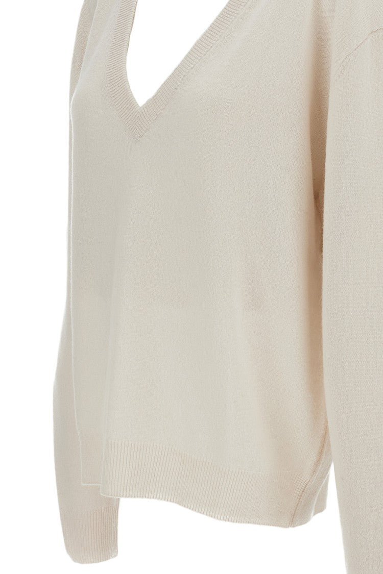 Extreme Cashmere Beige Ben Cashmere V-Neck Sweater