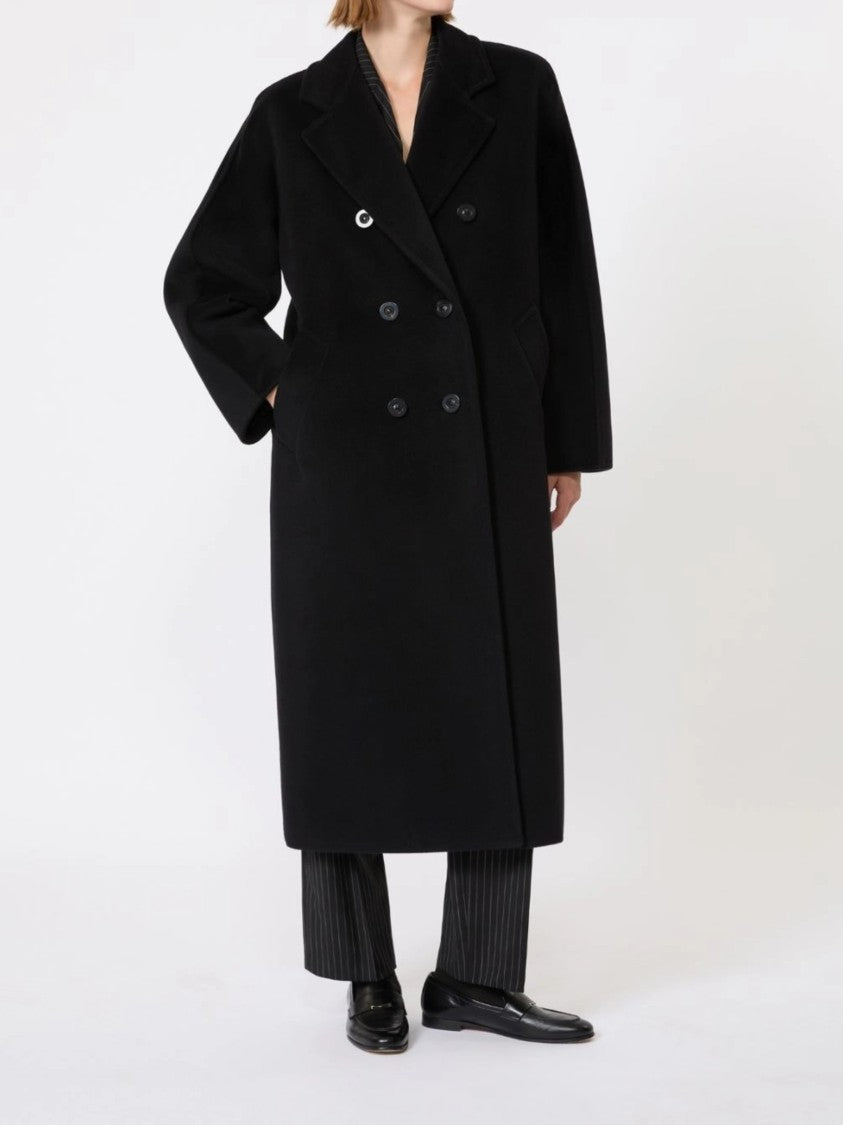 Max Mara Madame Double-Breasted Minimalist Long Coat