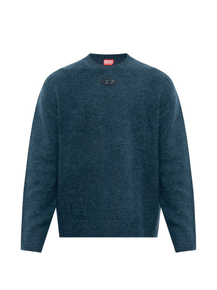 Diesel Casual Relaxed Fit Knit Sweater With Textured Weave