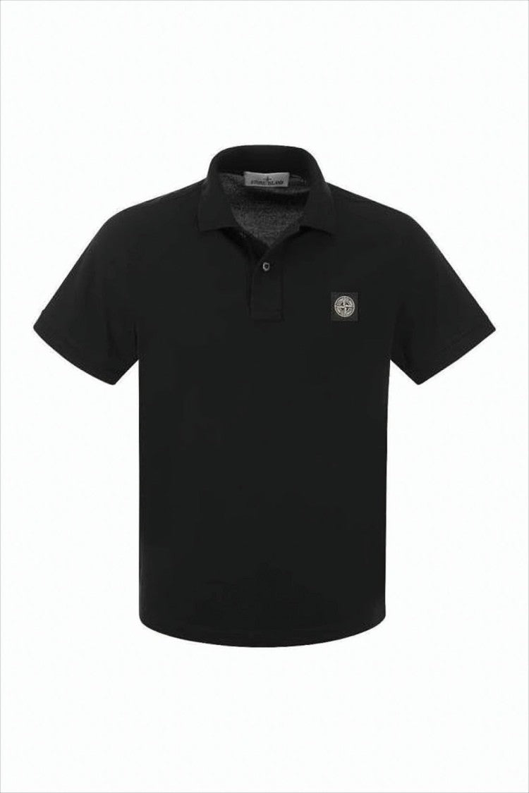Stone Island Slim Fit Black Polo Shirt