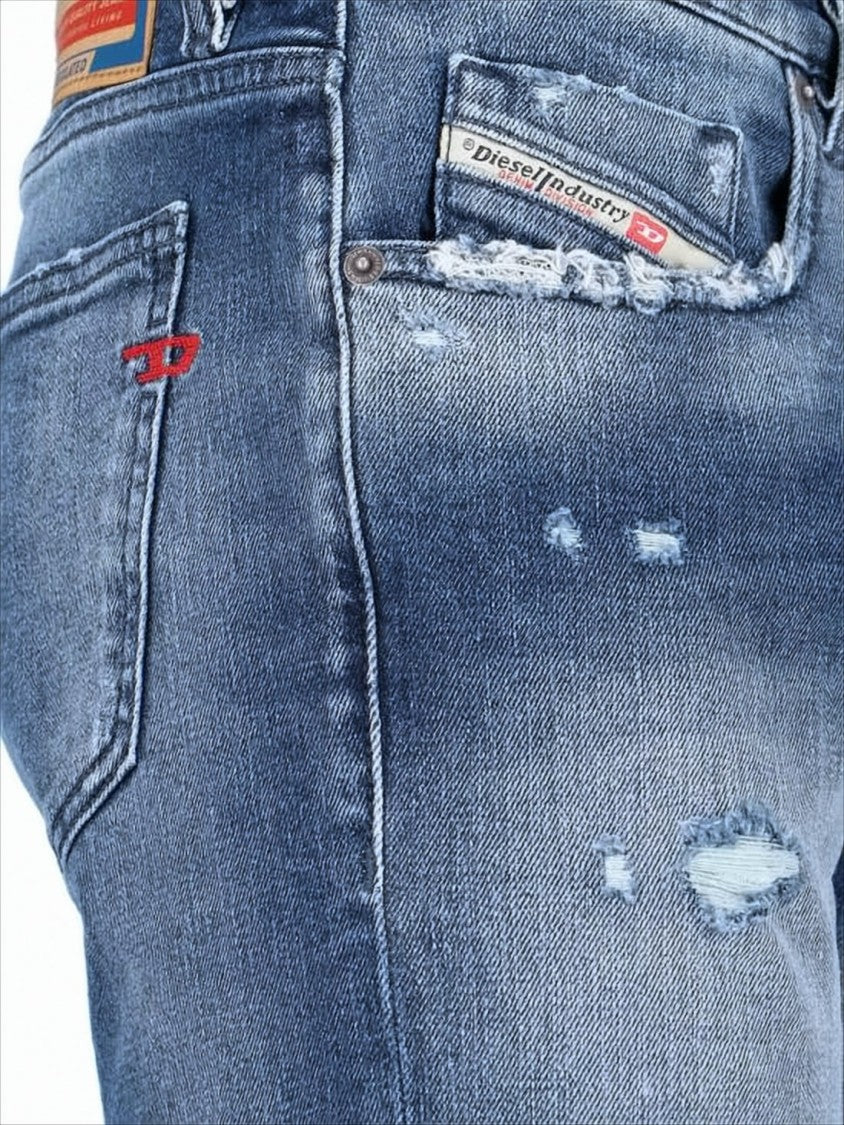 Diesel Slim-Fit Distressed Denim Pants With Vintage Wash