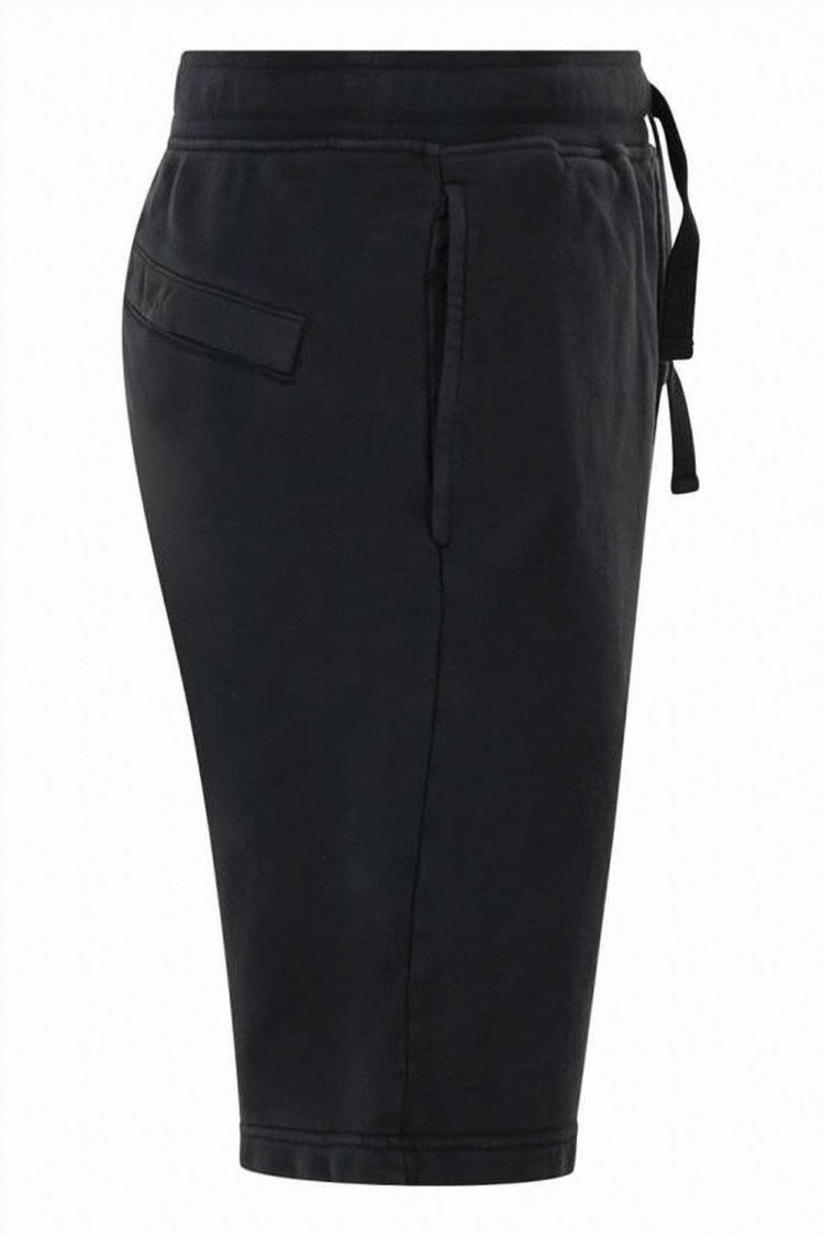 Stone Island Black Cotton Shorts With Adjustable Drawstring
