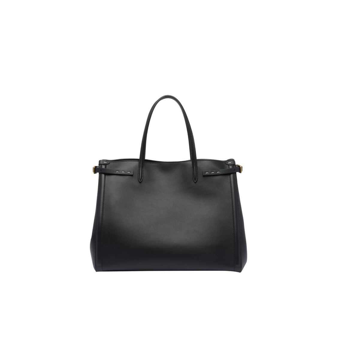 Valentino Garavani Structured Black Leather Medium Antibes Tote Bag