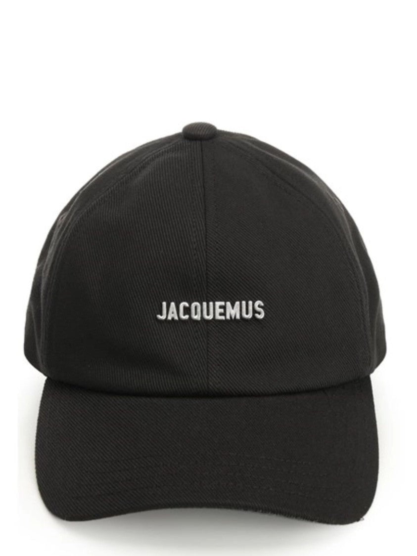 Jacquemus Black Cotton Logo Bucket Hat