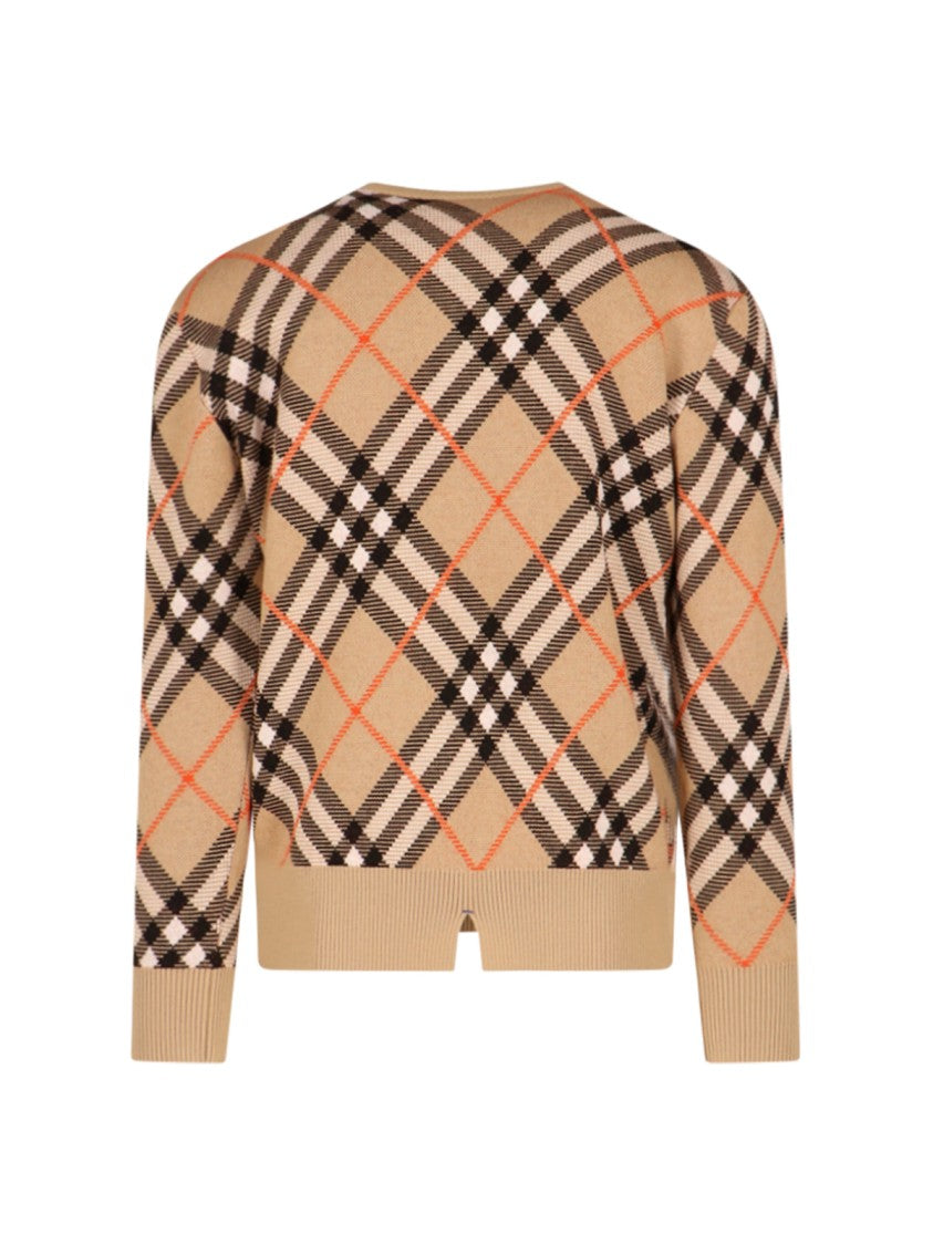 Burberry "Check" Crewneck Sweater – Beige