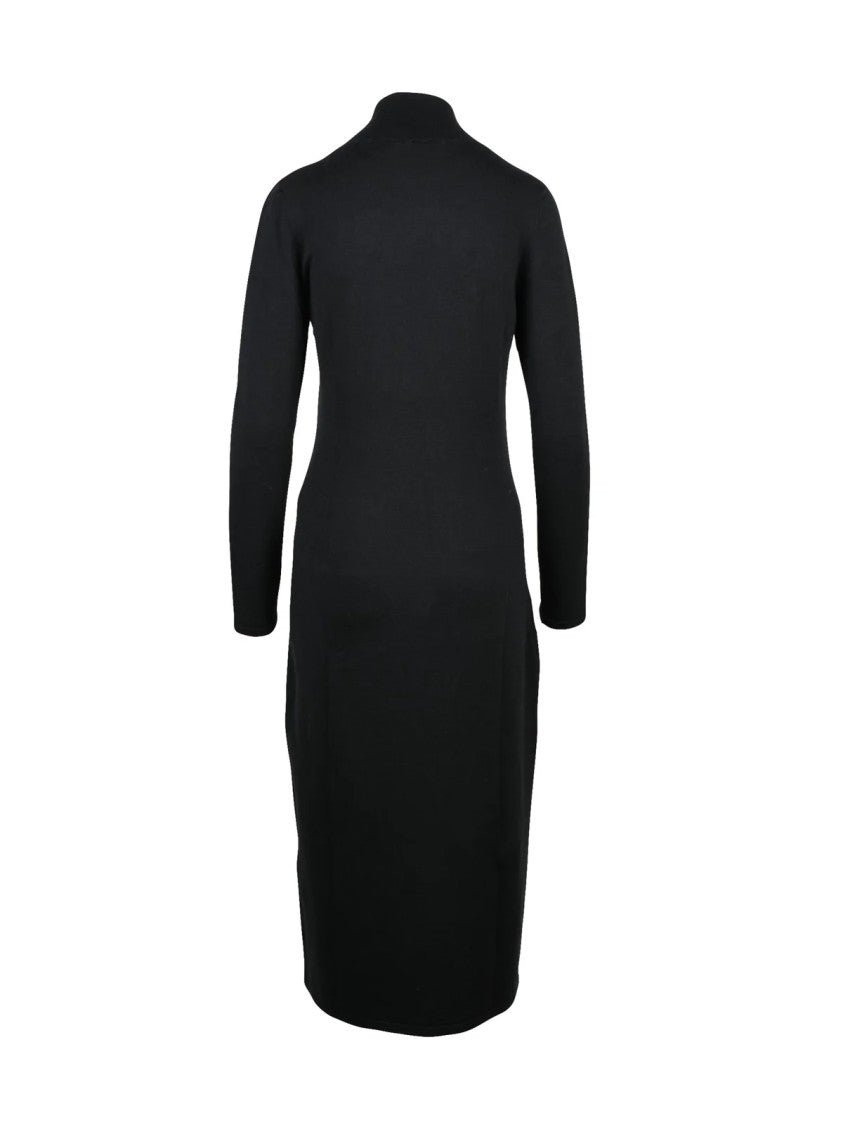 Max Mara Long Knit Midi Dress With High Neckline And Sleek Silhouette