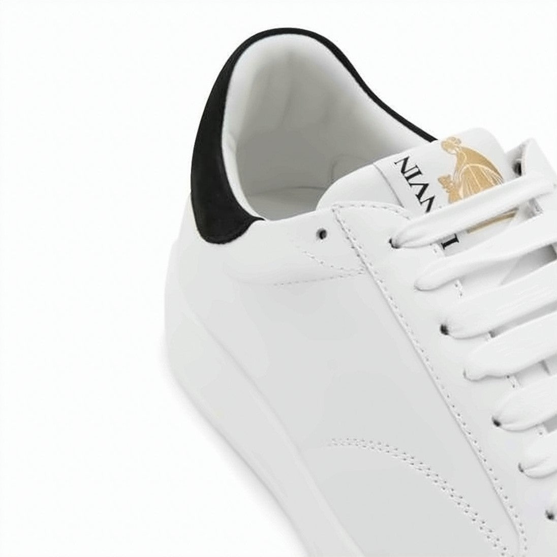 Lanvin Calf Leather Low-Top Sneakers With Contrasting Suede Heel Tab