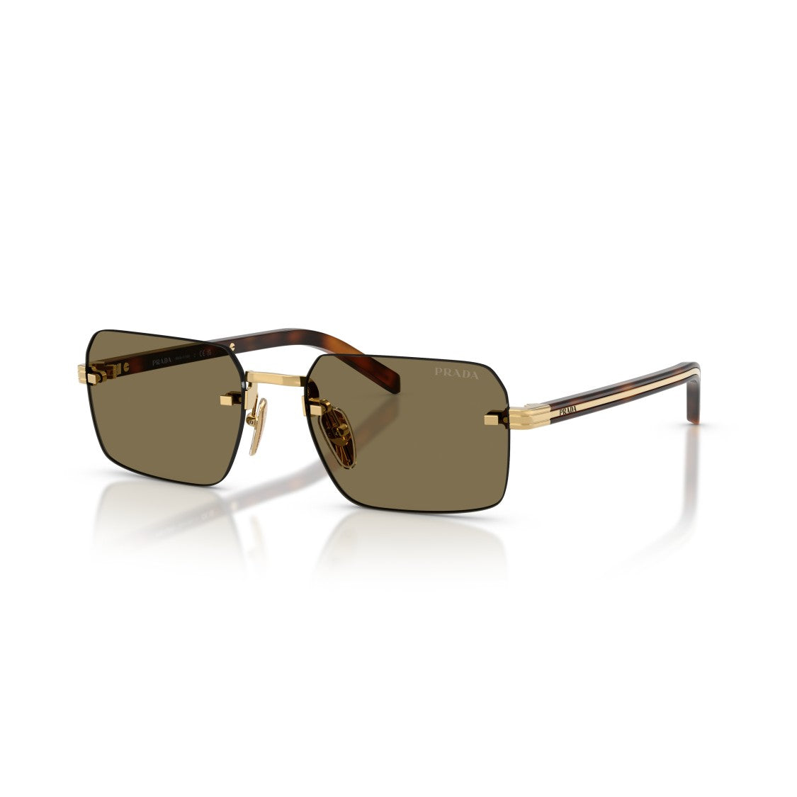 Prada 0Pr D55s Rectangular Rimless Sunglasses