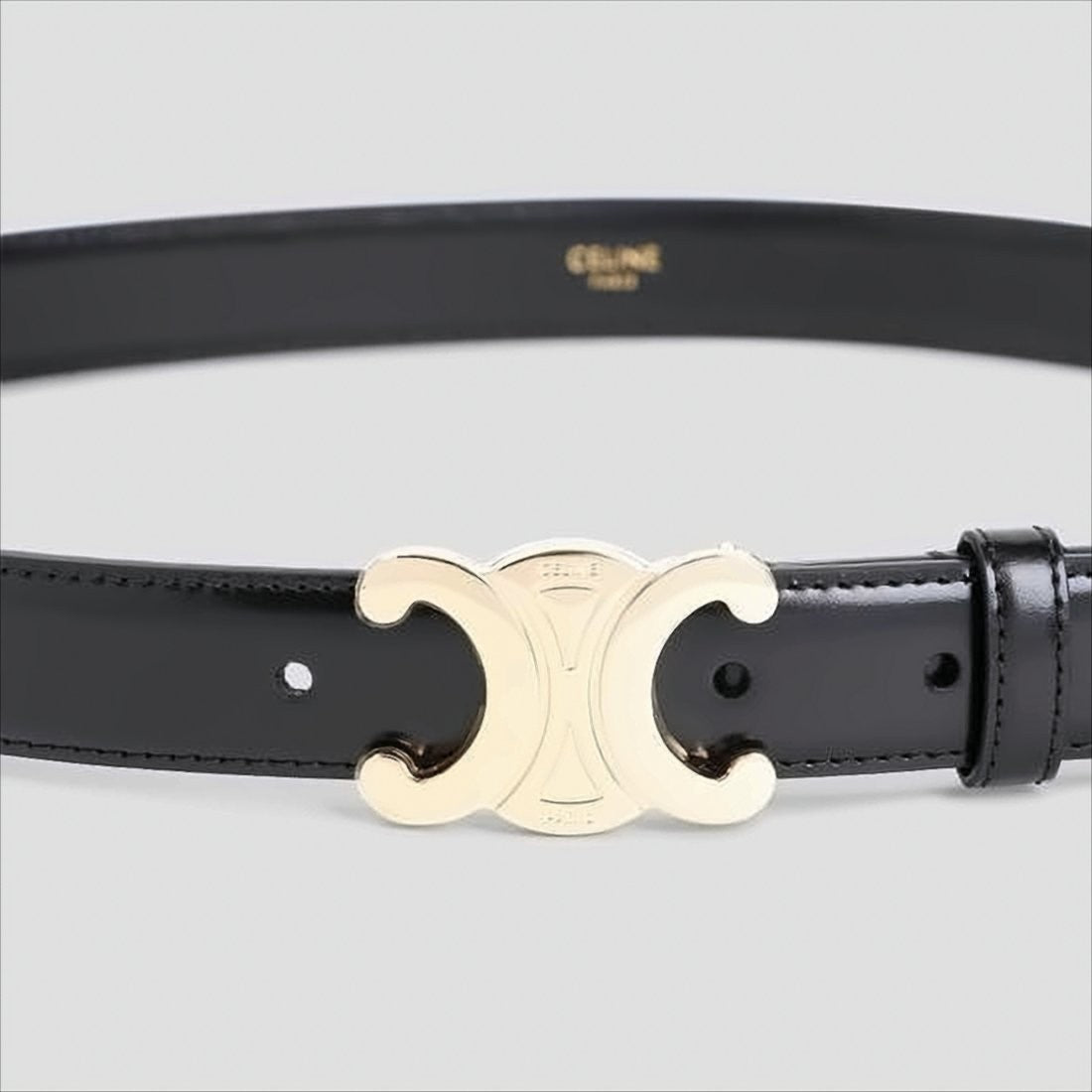 Celine Regular-Width Belt With Polished Double-C Buckle