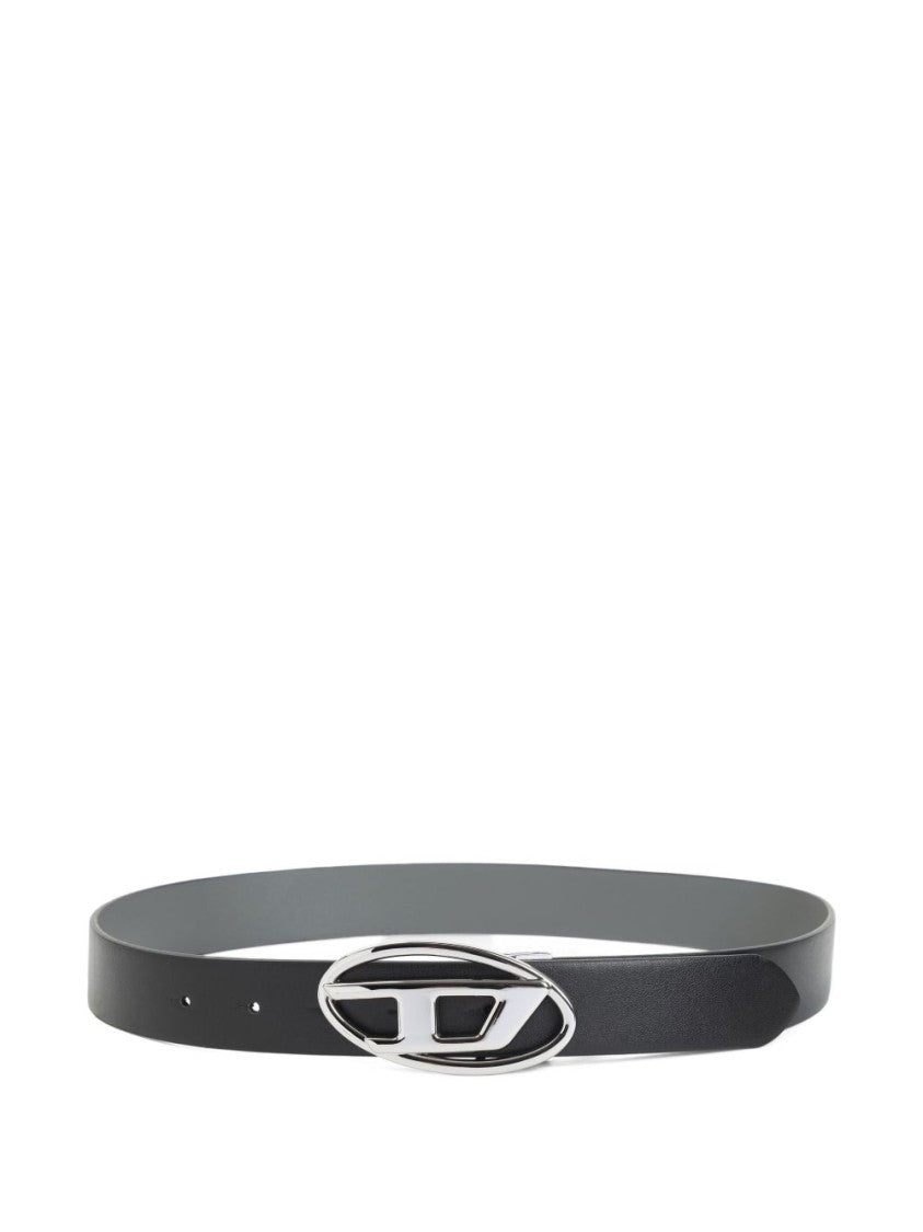 Diesel Black And Grey Leather Belt