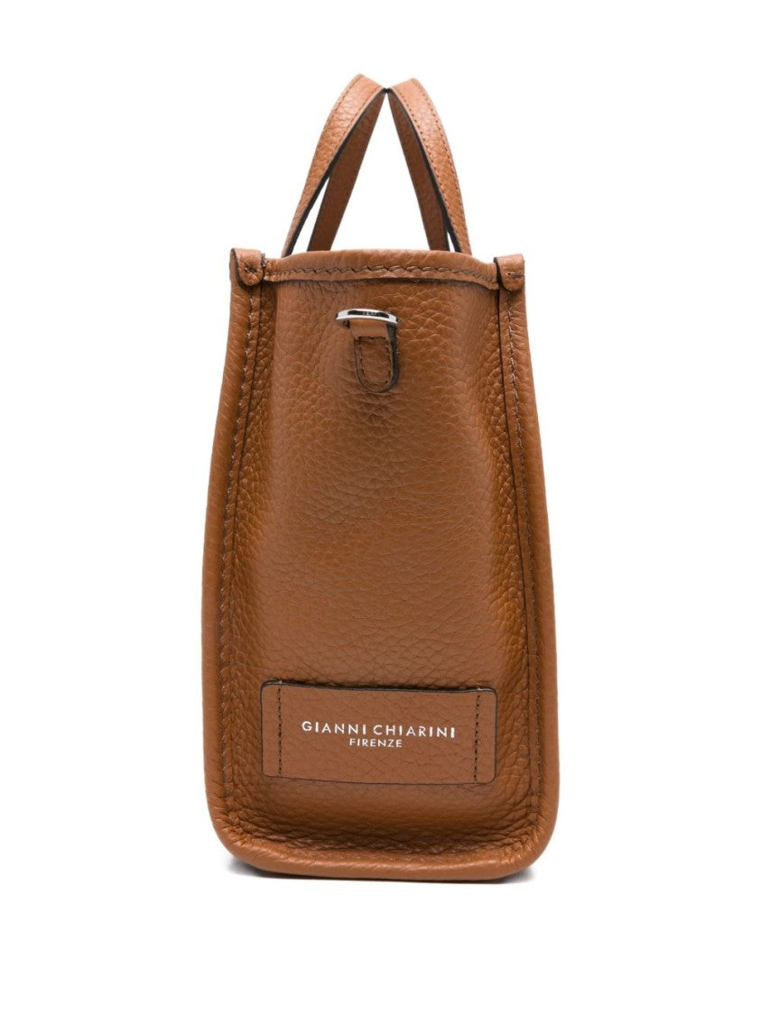 Gianni Chiarini Textured Calfskin Brown Shopper Bag