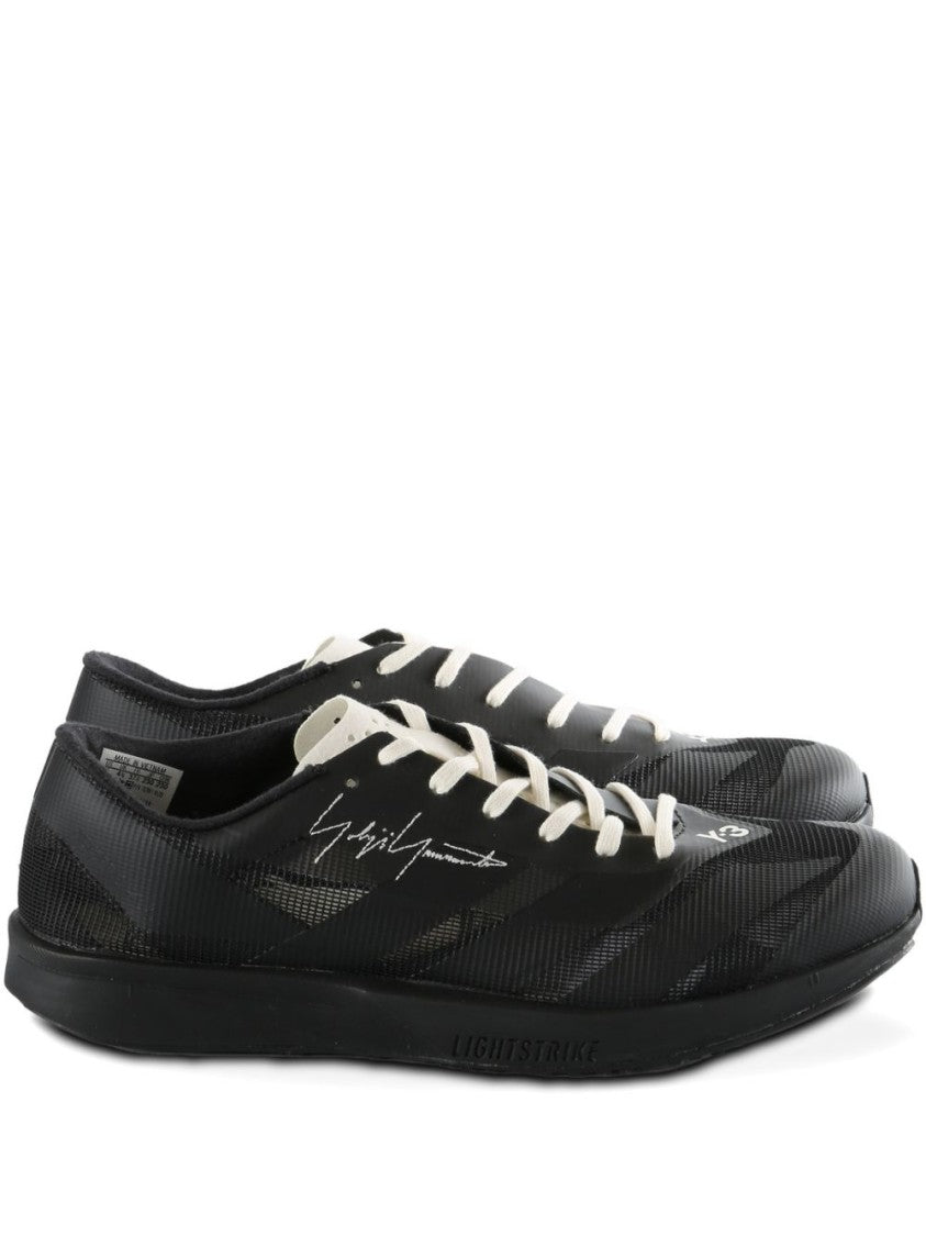 Y-3 Black And White Fabric Sneakers