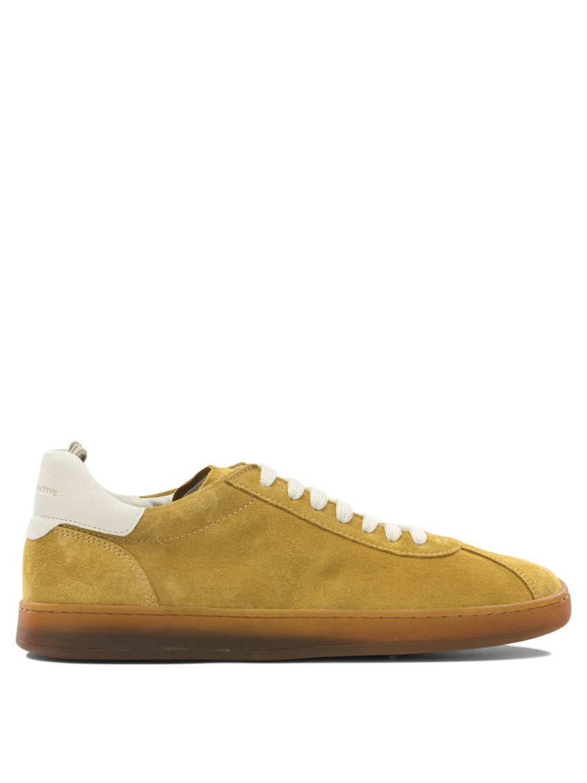 Officine Creative Slip-On Sneakers With Vibrant Mustard Suede Upper And White Detailing