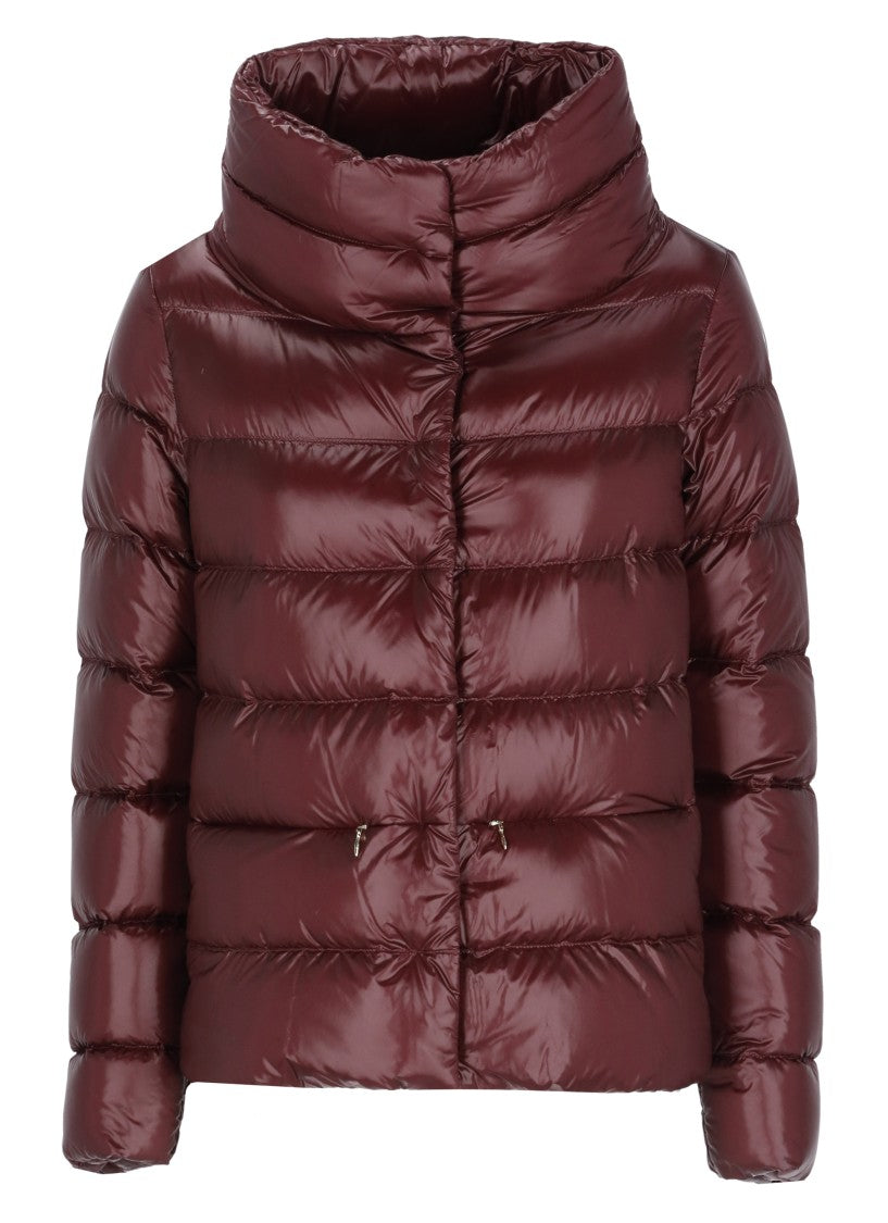 Herno Bordeaux High Neck Quilted Down Jacket