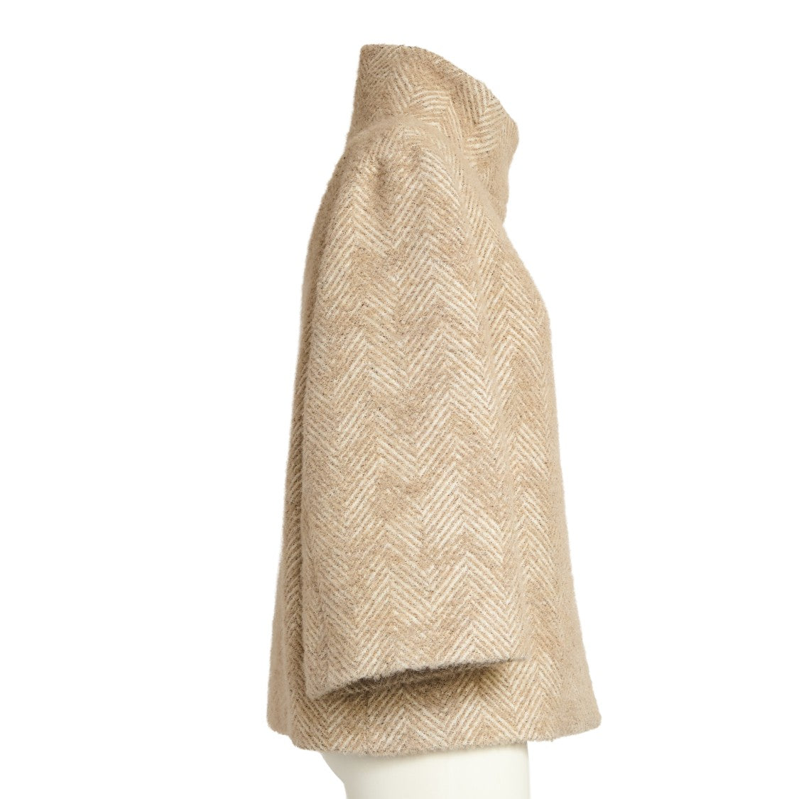 Fay Tailored Cape With Stand-Up Collar And Hidden Closure