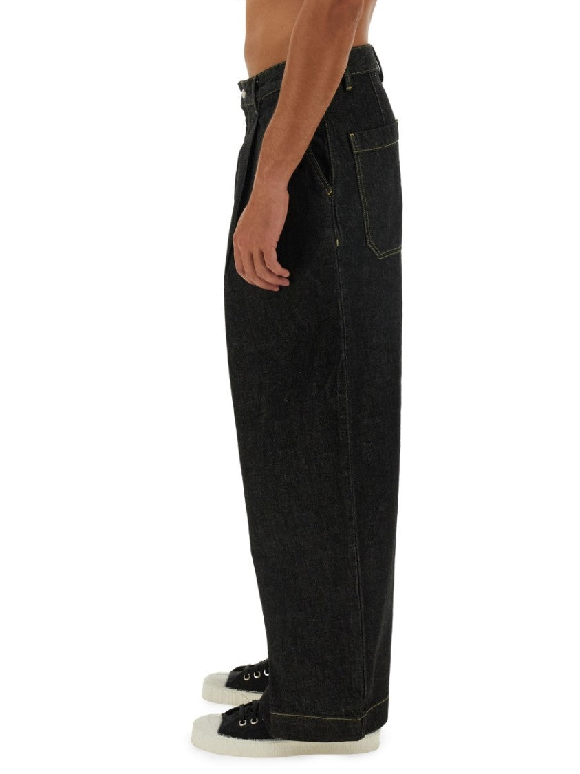 Studio Nicholson Relaxed Wide-Leg Denim Pants With High Waist
