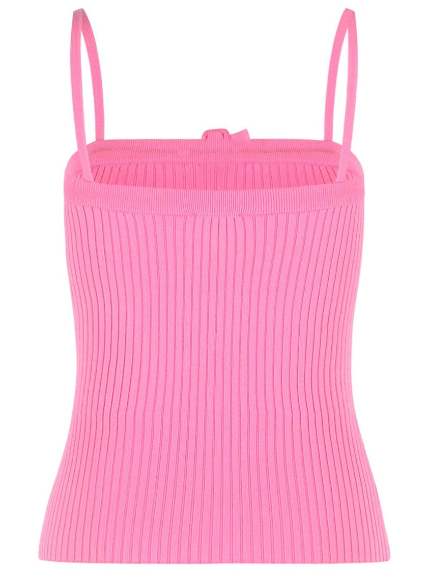Courrèges Buckle' Tank Top In Pink Viscose Blend