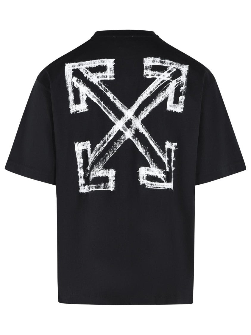 Off-White 'Motion Arrow' Black Cotton T-Shirt