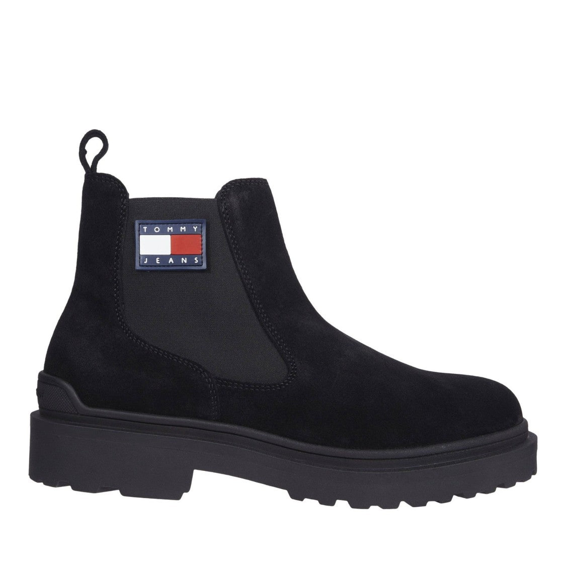 Tommy Jeans Black Chunky Sole Suede Chelsea Boots