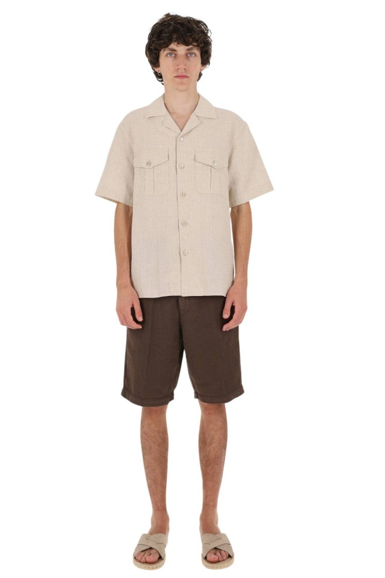 Eleventy Bowling Collar Viscose-Blend Shirt